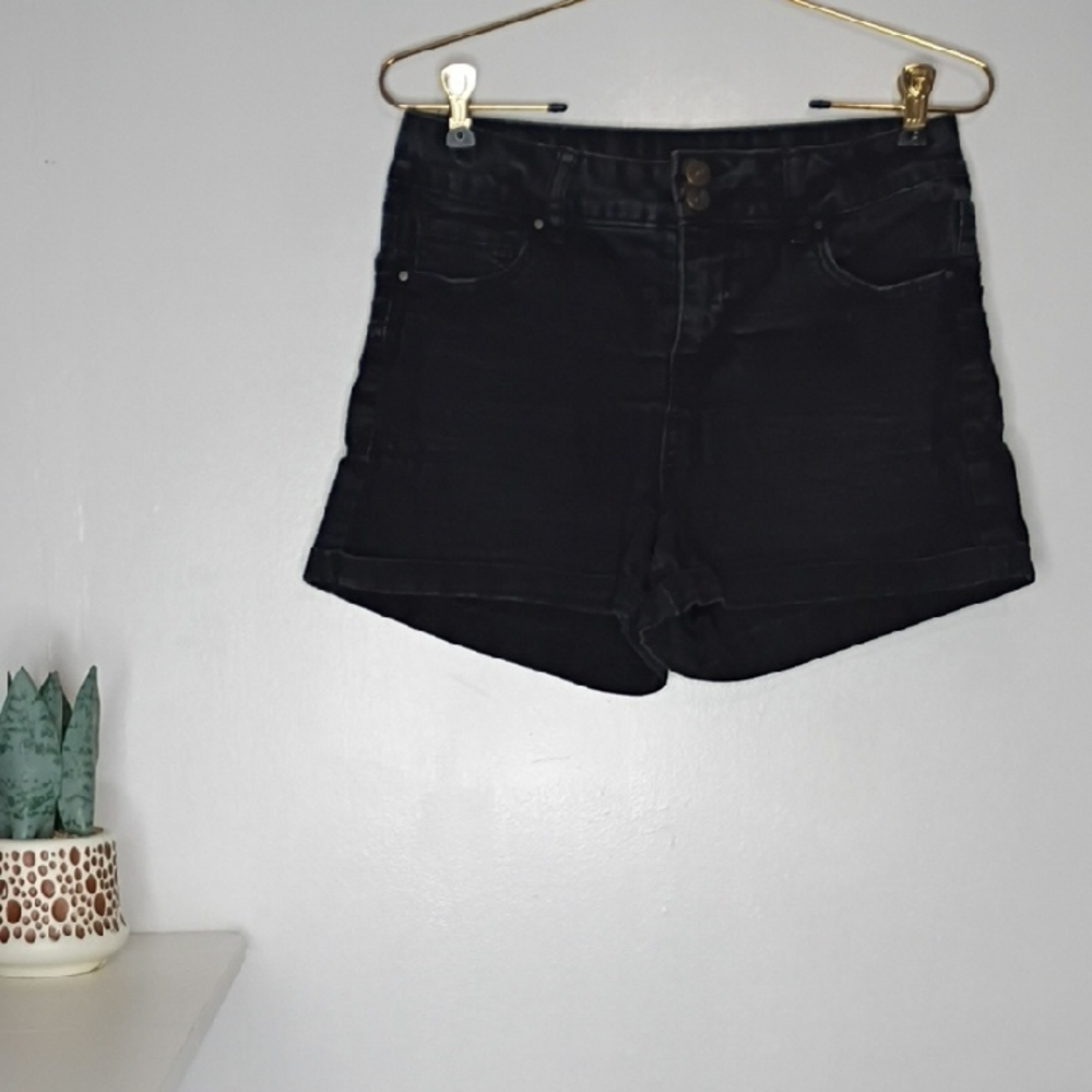 Vanilla Star Shortie Classic Black Denim Jean Shorts Size 9 Junior Shorts